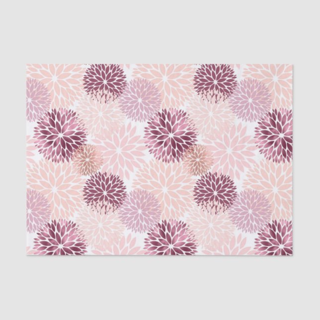 Papier Mousseline Flore rose Chic élégant (Recto)