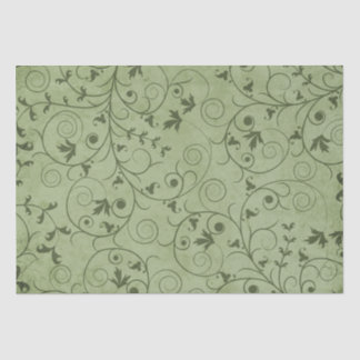 Papier Mousseline Flore verte Grungy