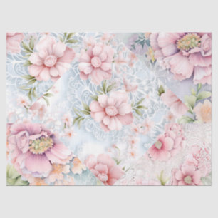 Papier Mousseline Flore victorienne Pastel & Dentelle Découpage