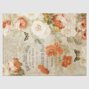 Papier Mousseline Flore vintage et découpage Ephémère