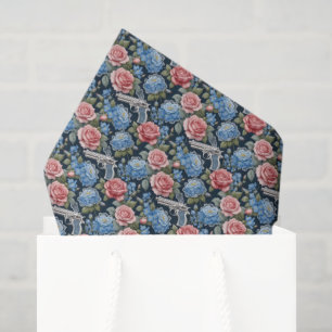 Papier Mousseline Flore vintage Revolver Avec Dentelle Et Fleurs