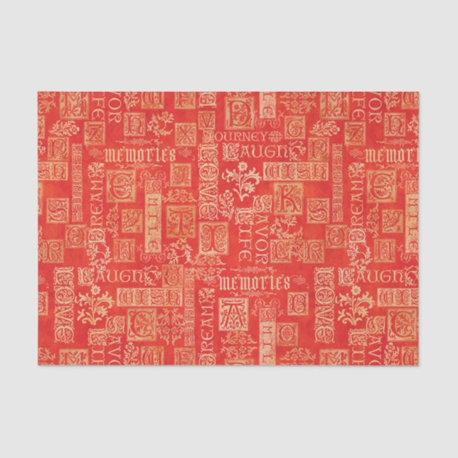 Papier Mousseline Flourdissant design et couleurs automnales (Recto)