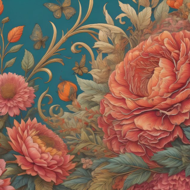 Papier Mousseline Flowers & postcard v5 vintage tissue paper  (Créateur téléchargé)