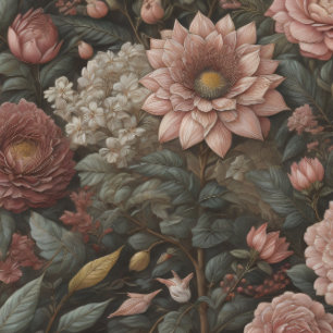 Papier Mousseline Flowers & postcard v7 vintage tissue paper