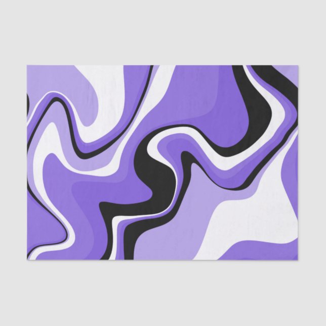 Papier Mousseline Fluide noir et violet Abstrait (Recto)