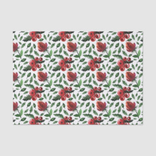 Papier Mousseline Foliage d'hiver Holly Berries Botanique