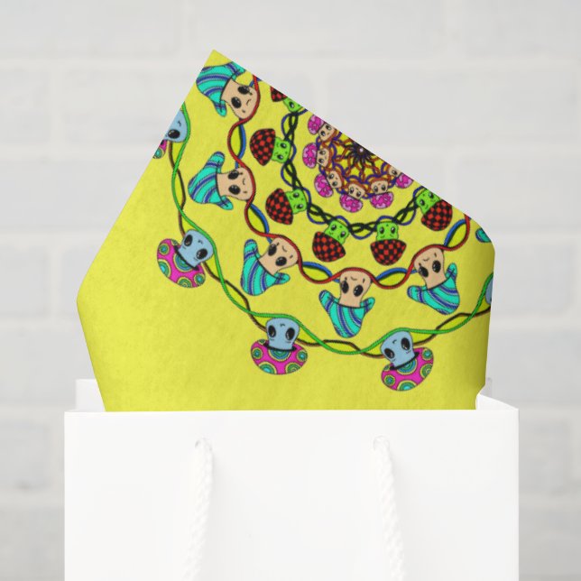 Papier Mousseline folie des champignons  (Sac cadeau)