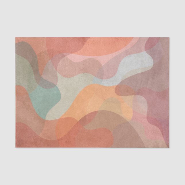Papier Mousseline Fond de blobs pastel superposés abstraits (Recto)