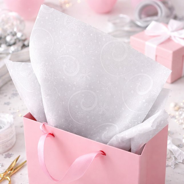 Papier Mousseline Fond de flocon de neige argenté (Créateur téléchargé)