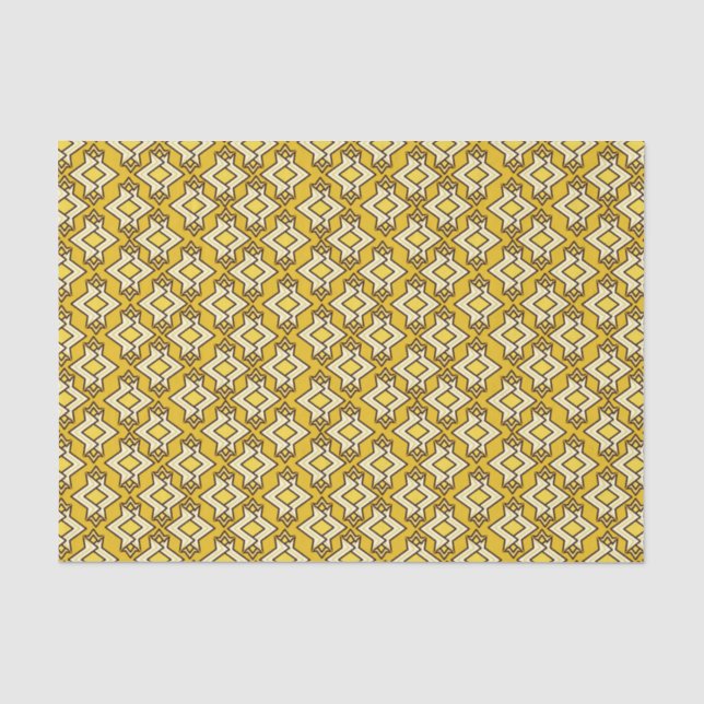 Papier Mousseline Fond d'écran Art Déco Motif, Or moutarde (Recto)