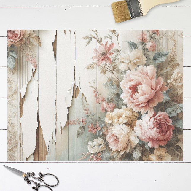 Papier Mousseline Fond d'écran floral rustique Shabby Découpage (Créateur téléchargé)