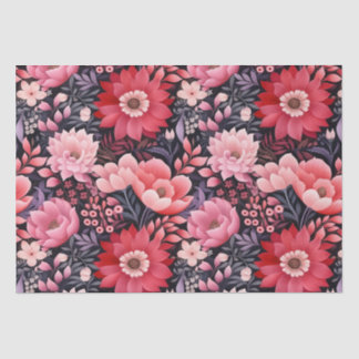 Papier Mousseline Fond floral foncé