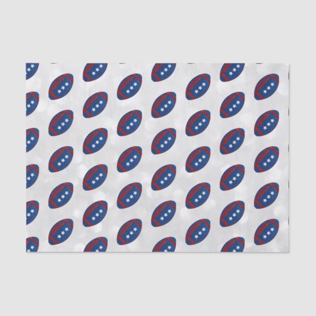 Papier Mousseline Football américain 4e juillet Parties scintillant (Recto)