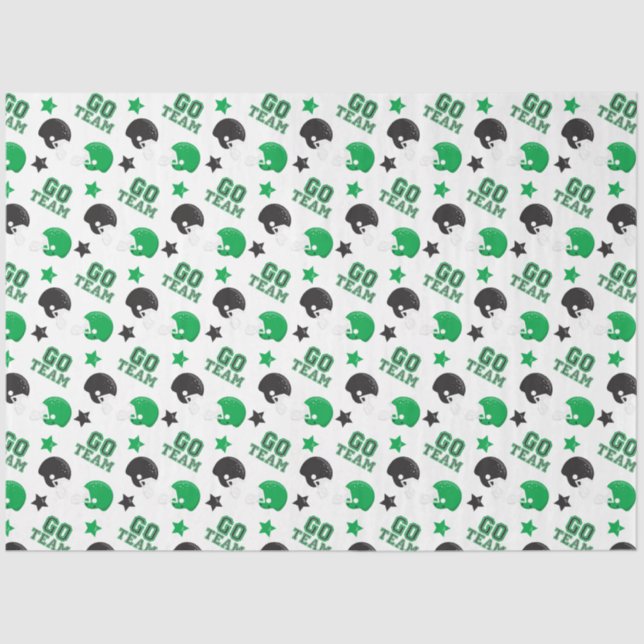 Papier Mousseline Football américain Motifs verts et noirs (Recto)