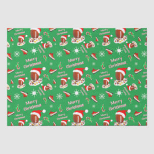 Papier Mousseline Football Joyeux Noël avec motif de nourriture snac