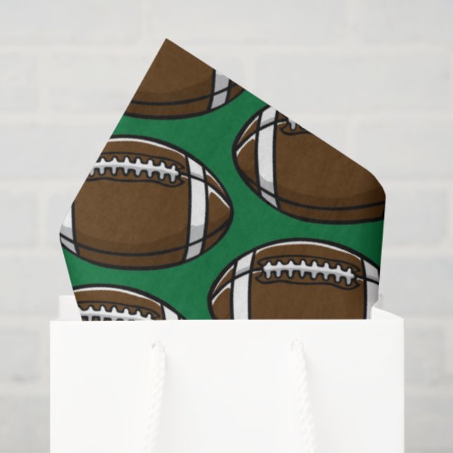 Papier Mousseline Football Motif Green Sports Joueur équipe Fan (Sac cadeau)