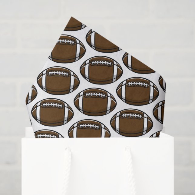 Papier Mousseline Footballs Sports Brown White Team Cadeaux (Sac cadeau)