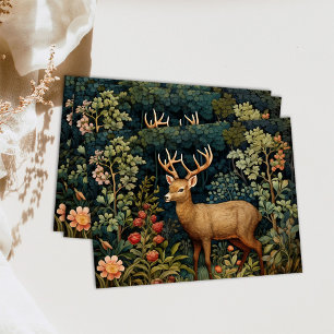 Papier Mousseline Forest Deer William Morris Cottagecore Découpage