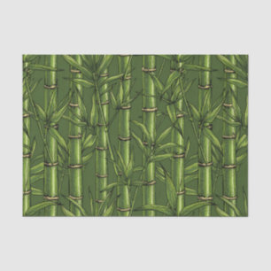 Papier Mousseline Forêt de bambou en vert