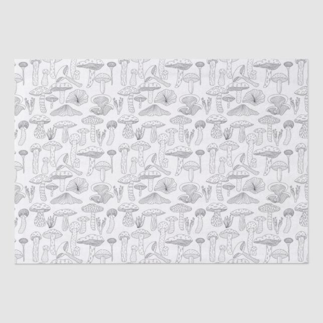 Papier Mousseline Forêt de champignons d'automne (Recto)