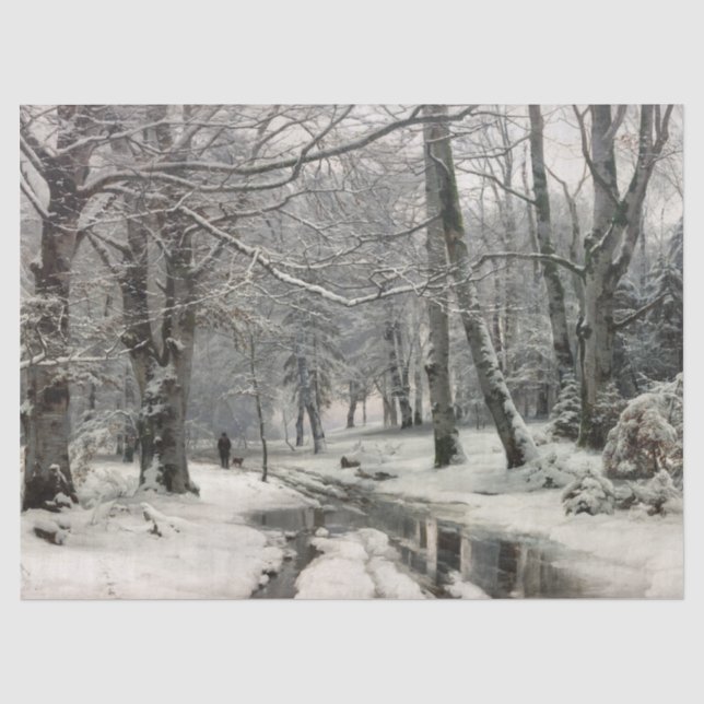 Papier Mousseline Forêt de hêtres, hiver par Anders Andersen-Lundby (Recto)