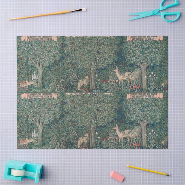 Papier Mousseline Forêt de verdure d'animaux botaniques de William M (Artisanat)