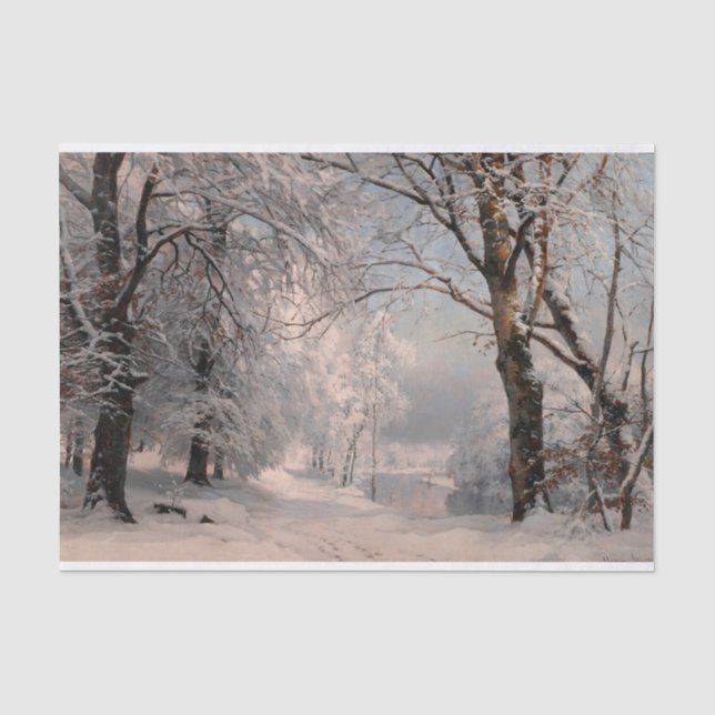 Papier Mousseline Forêt En Hiver (Recto)
