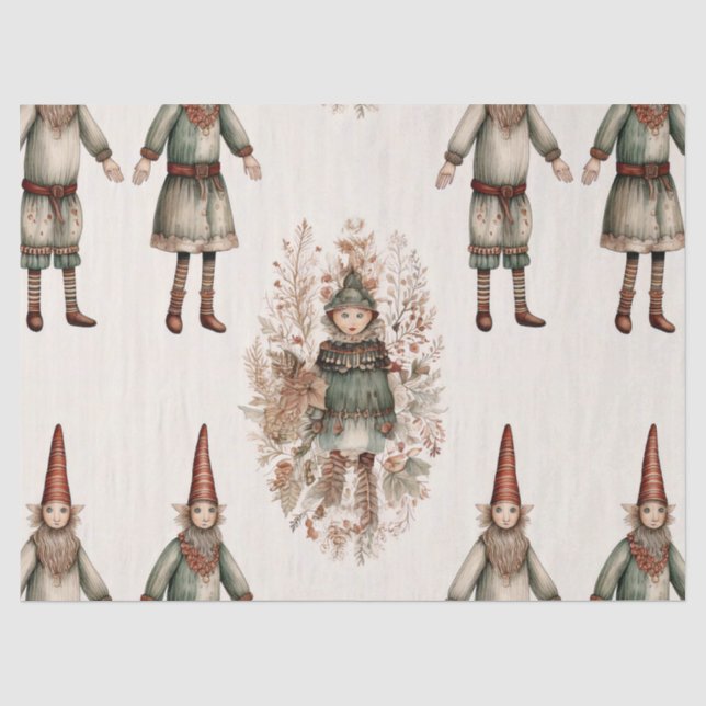 Papier Mousseline Forêt Fantaisiste de Gnomes & Botanique (2) (Recto)