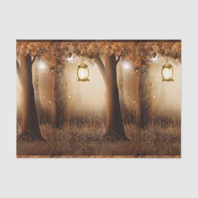 Papier Mousseline Forêt magique avec lumières des fées (Recto)