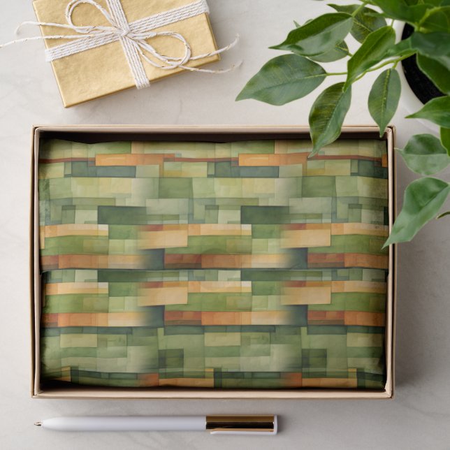 Papier Mousseline Forêt Rayures Peintes (Cadeau)