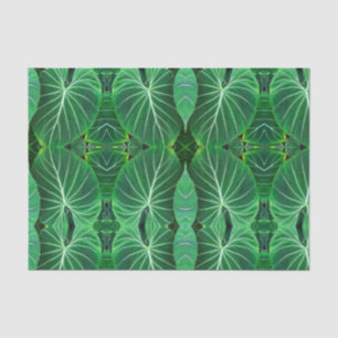 Papier Mousseline Forêt tropicale verte feuille feuille