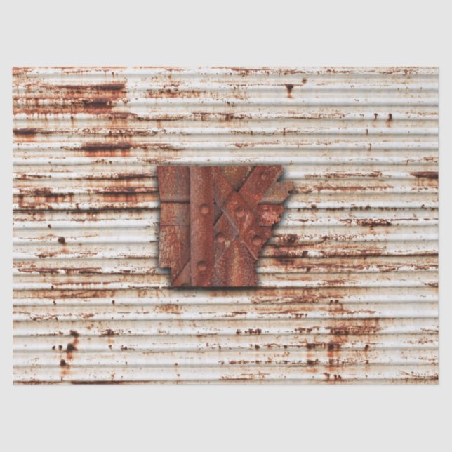 Papier Mousseline Forme de l'Arkansas rouille rouge (Recto)