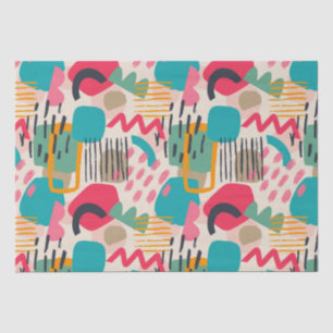 Papier Mousseline Formes abstraites colorées grunge motif