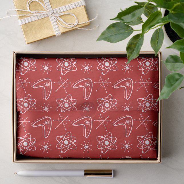 Papier Mousseline Formes atomiques MidCentury Moderne MCM T de Noël (Cadeau)