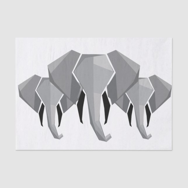 Papier Mousseline Formes simples Géométrie Tête d'éléphant (Recto)