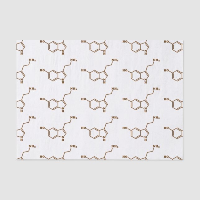 Papier Mousseline Formule chimique moléculaire de la sérotonine (Recto)