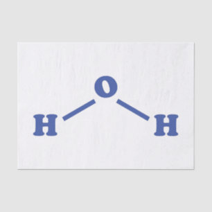 Papier Mousseline Formule chimique moléculaire de l'eau