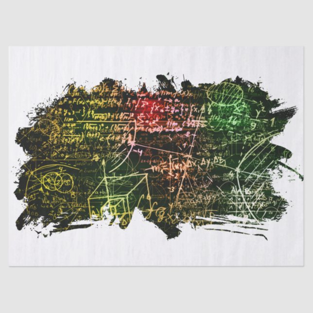 Papier Mousseline Formules dans l'espace mathématique (Recto)