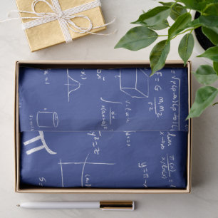 Papier Mousseline Formules Équations Mathématiques Blanc Bleu