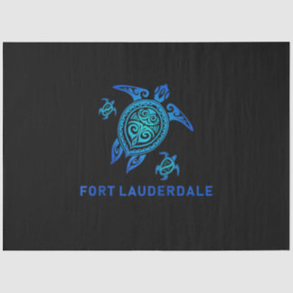 Papier Mousseline Fort Lauderdale Florida Sea Blue Tribal Turtle
