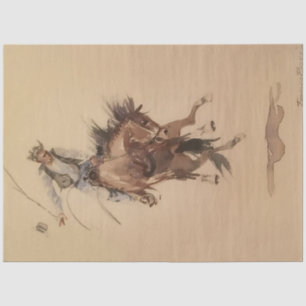 Papier Mousseline Fouetter à la main un Bronc par Edward Borein