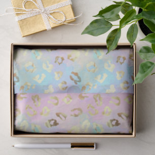 Papier Mousseline Foulard à motif léopard couleurs pastel