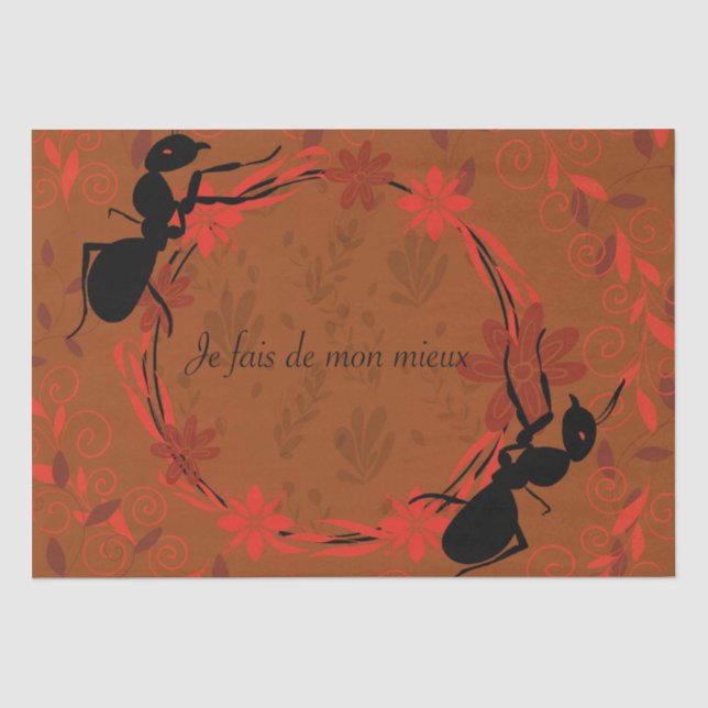Papier Mousseline fourmi, affirmation positive, phrase inspirante (Recto)