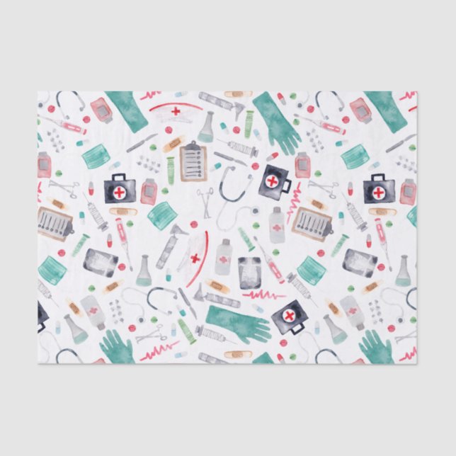 Papier Mousseline Fournitures Médicales en aquarelle (Recto)