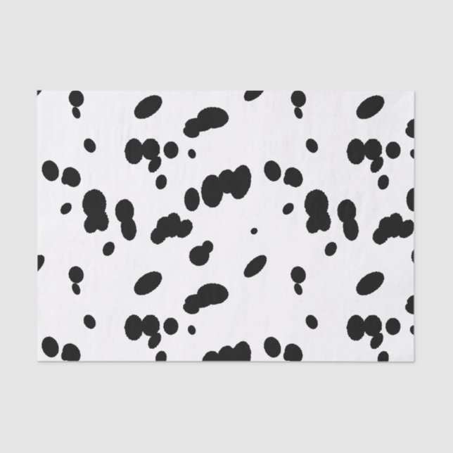 Papier Mousseline Fourrure de Chien noir et blanc dalmate (Recto)