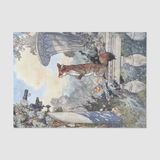 Papier Mousseline Fox Garden Art Vintage (Recto)