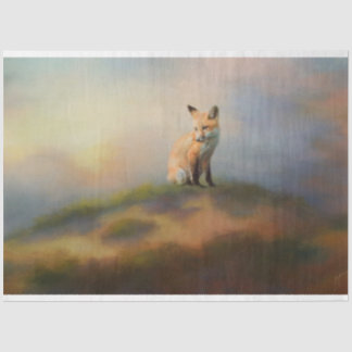 Papier Mousseline Fox On A Hill Wildlife Decoupage