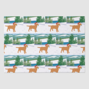 Papier Mousseline Fox Red Labrador Christmas Winter View