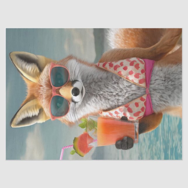 Papier Mousseline Foxy Felicia, Boisson Fruité sur Vaca (Recto)