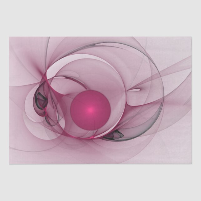 Papier Mousseline Fractal, moderne Berry Abstrait Art rose (Recto)